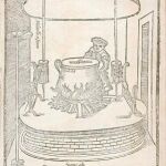 Grabado para la ópera de Bartolomeo Scappi (1622), cocinero privado del Papa Pío V que tendrá gran influencia en Europa