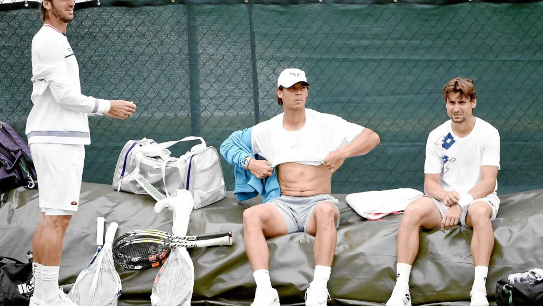 Nadal, Ferrer y Feliciano, tres de los firmantes, se entrenan en Wimbledon