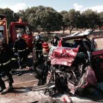 Accidente de tráfico en Manzanares el Real, en Madrid.