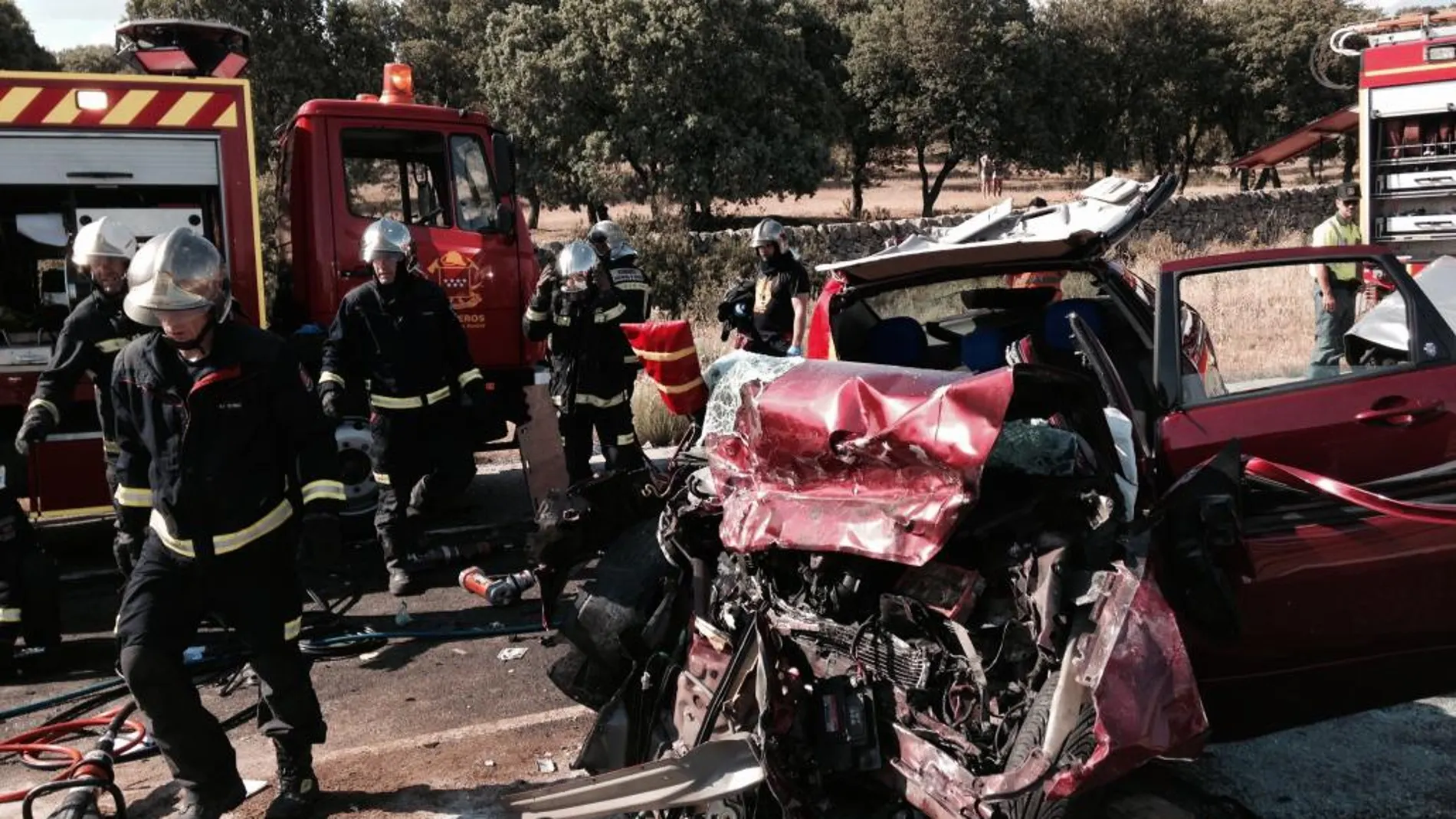 Accidente de tráfico en Manzanares el Real, en Madrid.