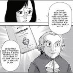 En la imagen, la profesora Osaki presenta a sus alumnos al filósofo alemán en una de las páginas del libro, editado por La otra H