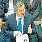 El primer ministro británico, Gordon Brown, en la Cámara de los Comunes