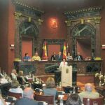 Inmaculada García, durante su intervención en el pleno extraordinario de ayer sobre financiación autonómica