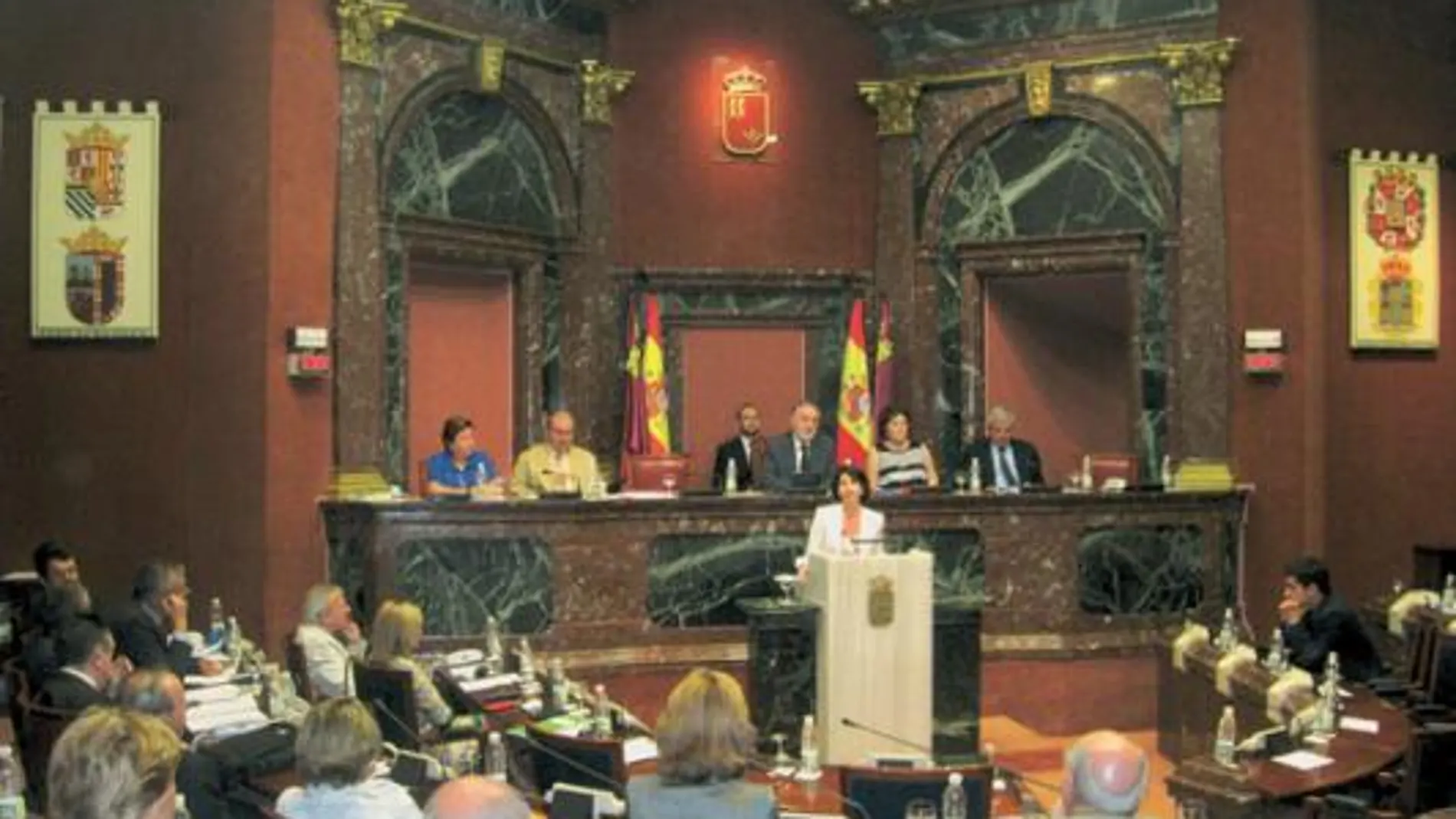 Inmaculada García, durante su intervención en el pleno extraordinario de ayer sobre financiación autonómica