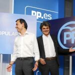 Pablo Casado, Fernando Martínez-Maíllo, Jorge Moragas y Andrea Levy, responsables de comunicación del partido en la Conferencia Política del PP