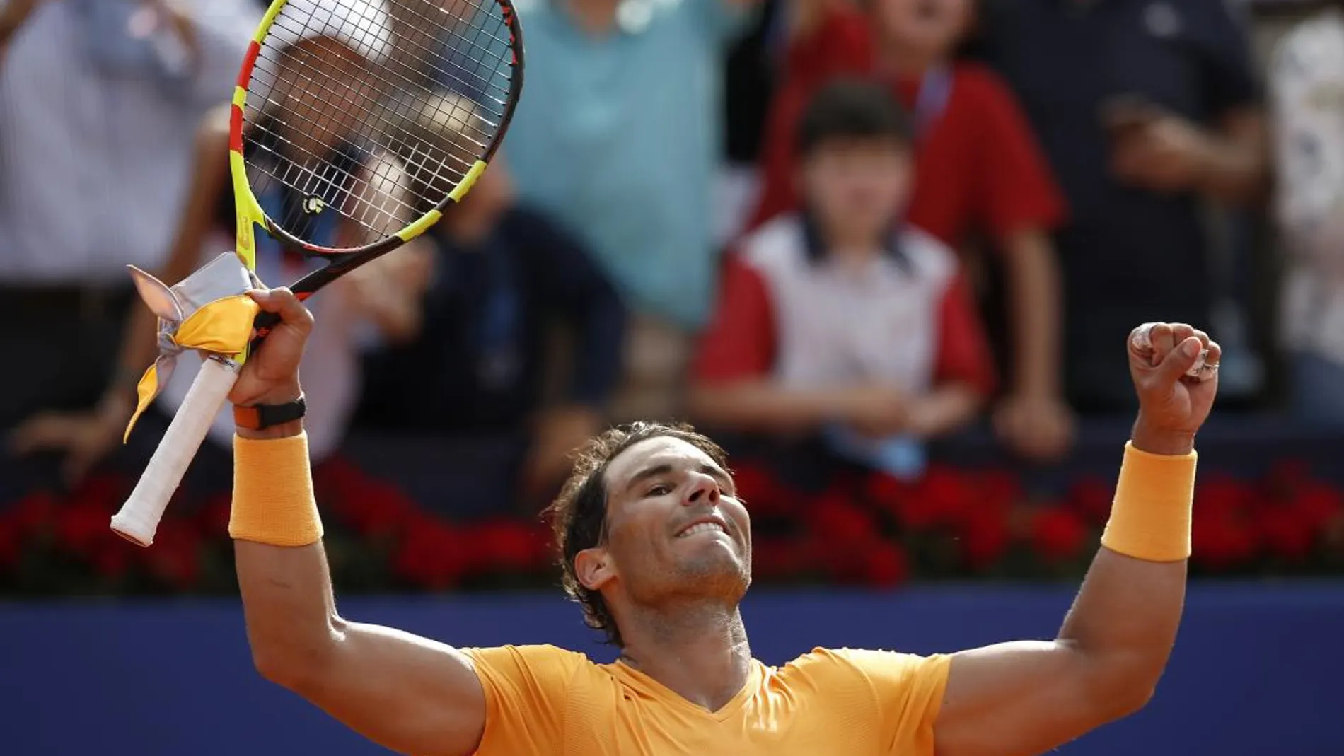 Rafael Nadal celebra su triunfo ante el belga David Goffin. (AP Photo/Manu Fernandez)