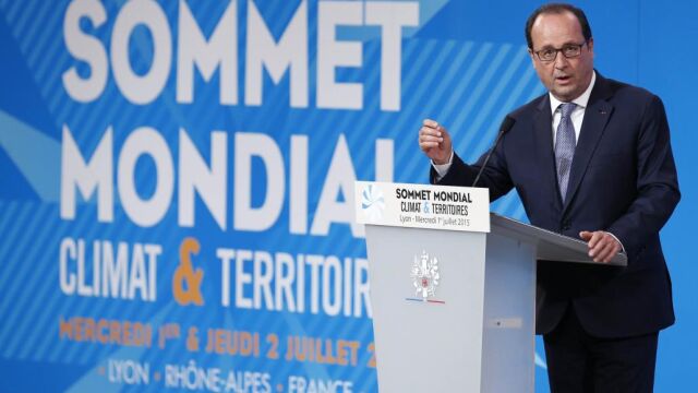 El presidente francés, Francois Hollande, durante la inaguración de la reunión de expertos sobre el clima que se celebra en París