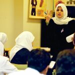Una profesora de religión musulmana en la Mezquita de la M-30 Madrid