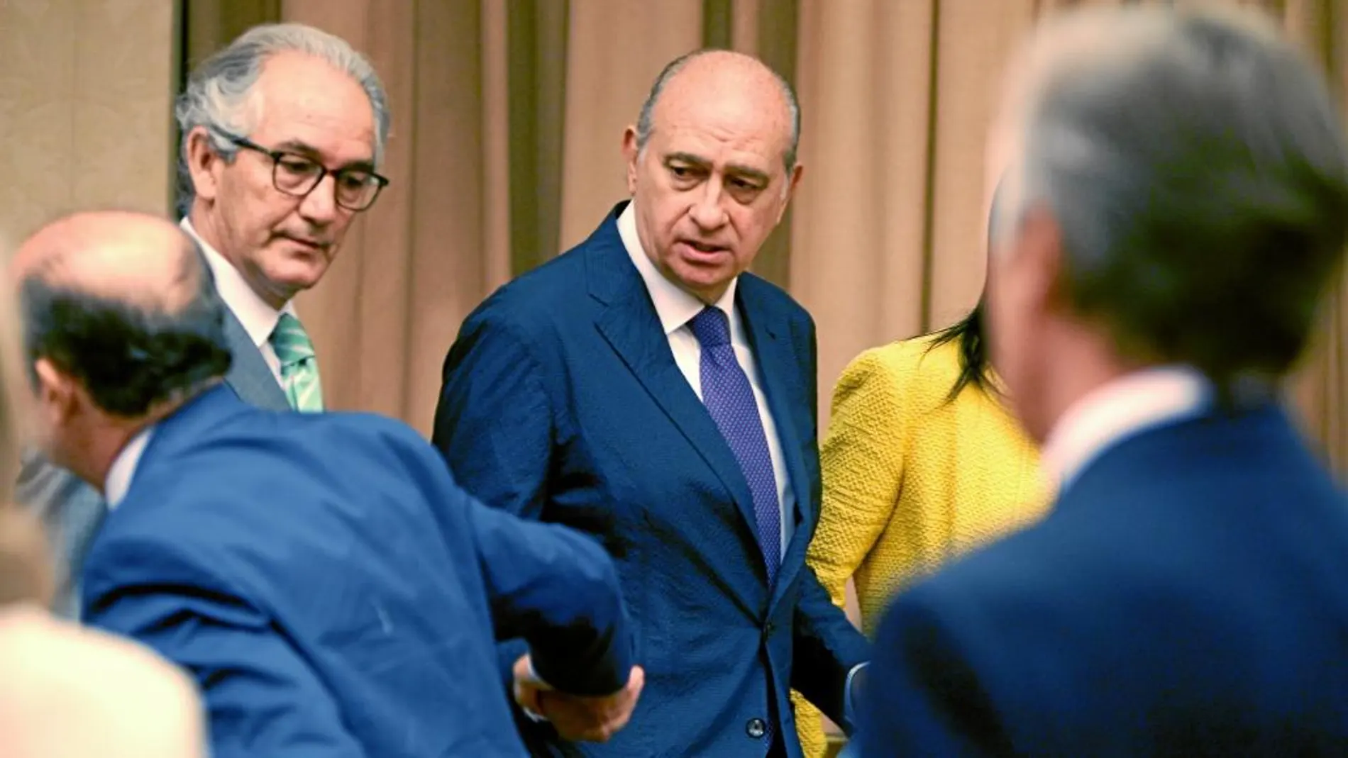 Fernández Díaz, el pasado viernes, en el Congreso, donde explicó su reunión con el ex vicepresidente del Gobierno Rodrigo Rato