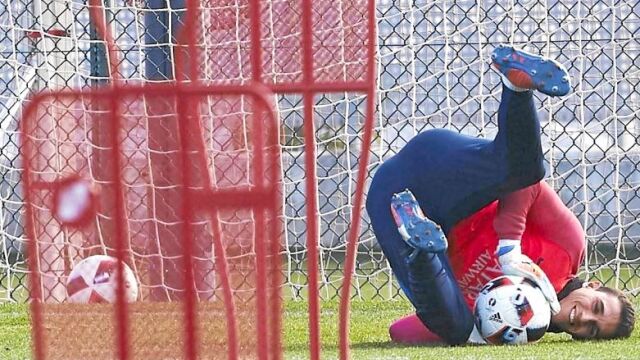 Jordi Masip, en el entrenamiento de ayer