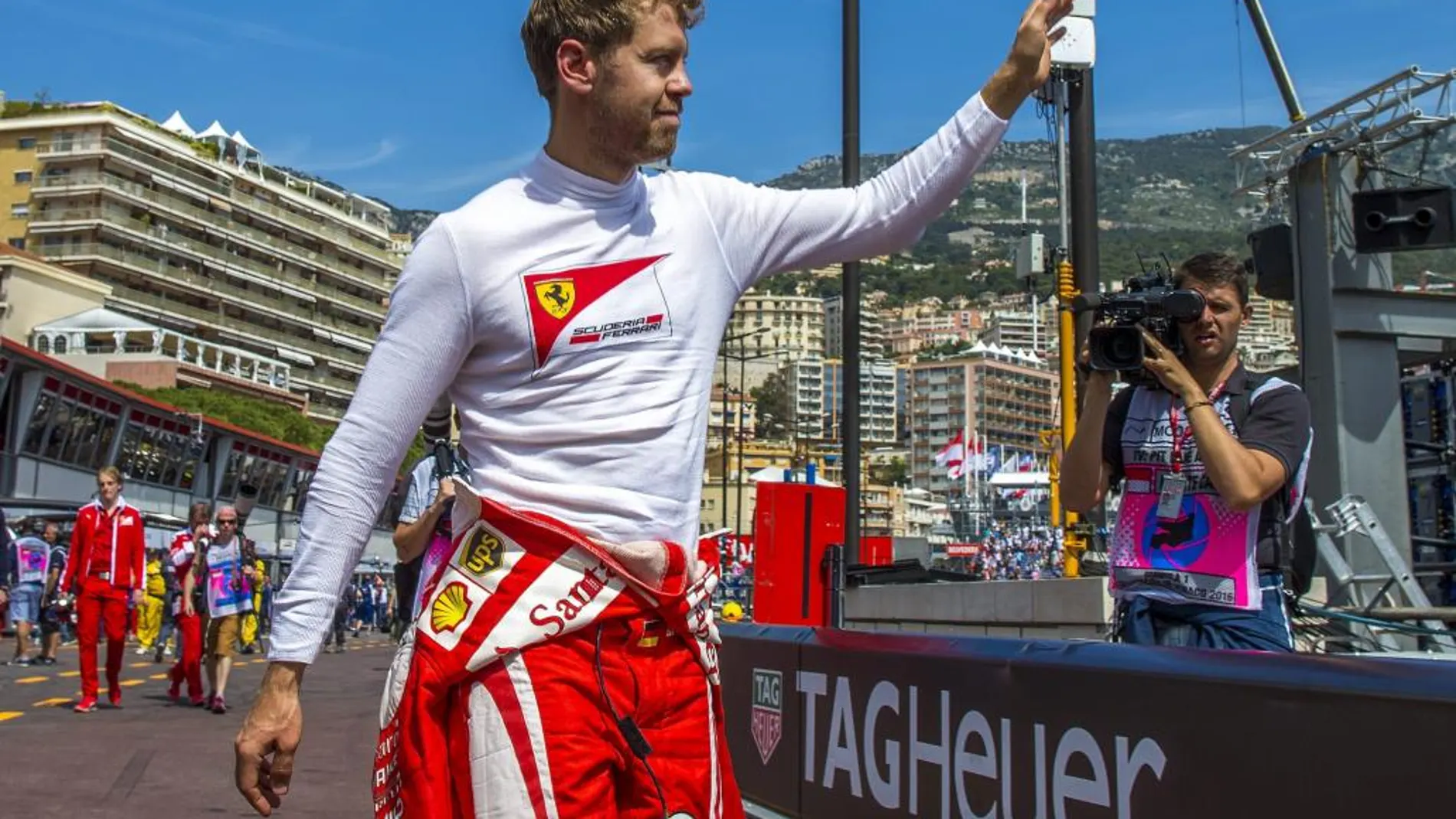 El piloto alemán de Fórmula Uno, Sebastian Vettel, de Ferrari.