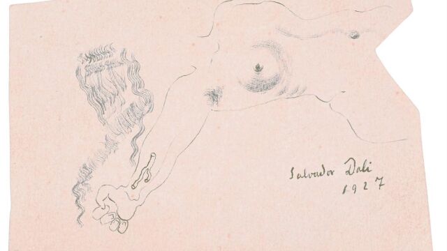 Dos de los dibujos que aparecerán el próximo 10 de mayo en la subasta organizada por La Suite en Barcelona. En ambos parece evidente la sombra de Luis Buñuel, uno de los mejores amigos del joven Dalí
