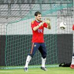 Víctor Valdés, Iker Casillas y Pepe Reina, durante el entrenamiento de ayer con la selección en Austria