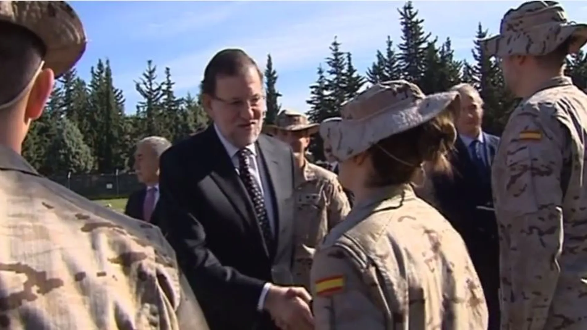 Una de las imágenes incluidas en el vídeo grabado por Mariano Rajoy en la víspera del Día de las Fuerzas Armadas
