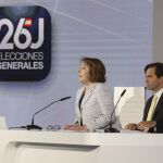 La secretaria de Estado de Comunicación, Carmen Martínez Castro, y el subsecretario de Interior, Luis Aguilera.