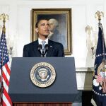 Obama cambió ayer su agenda para hablar desde la Casa Blanca