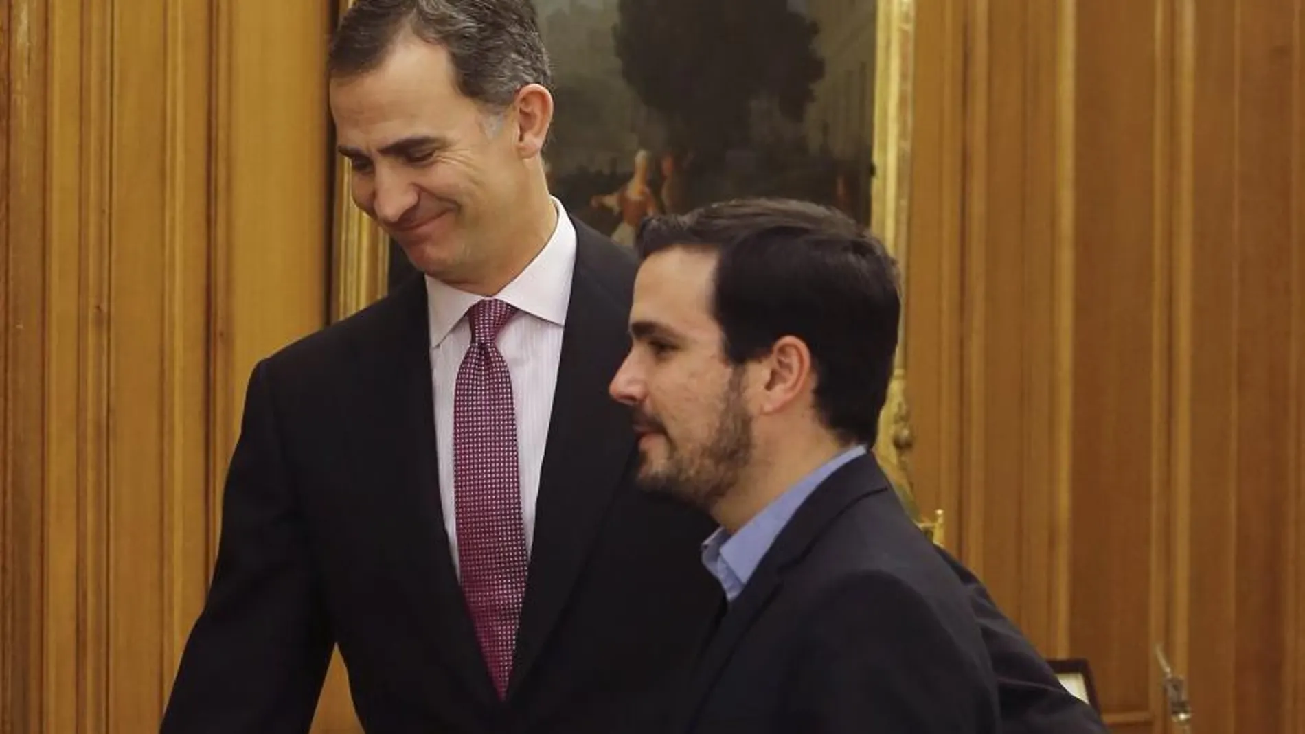 El Rey ha recibido en audiencia en el Palacio de la Zarzuela al diputado de Unidad Popular-IU Alberto Garzón