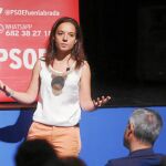 Sara Hernández celebró ayer un acto de su campaña para las primarias del PSM en Fuenlabrada