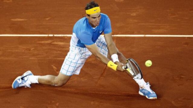 Rafa Nadal celebra su victoria en cuartos de final ante el francés Gael Monfils