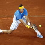 Rafa Nadal celebra su victoria en cuartos de final ante el francés Gael Monfils