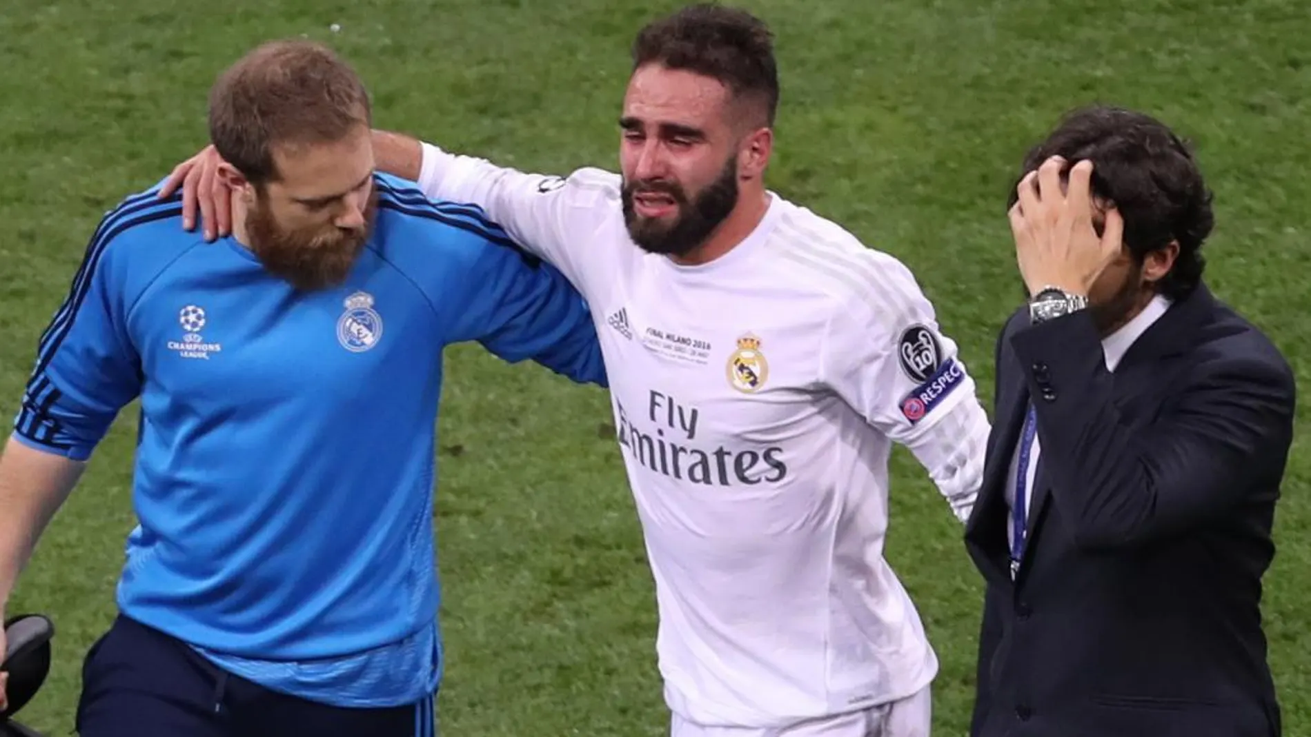 Carvajal abandonó entre lágrimas el Giuseppe Meazza