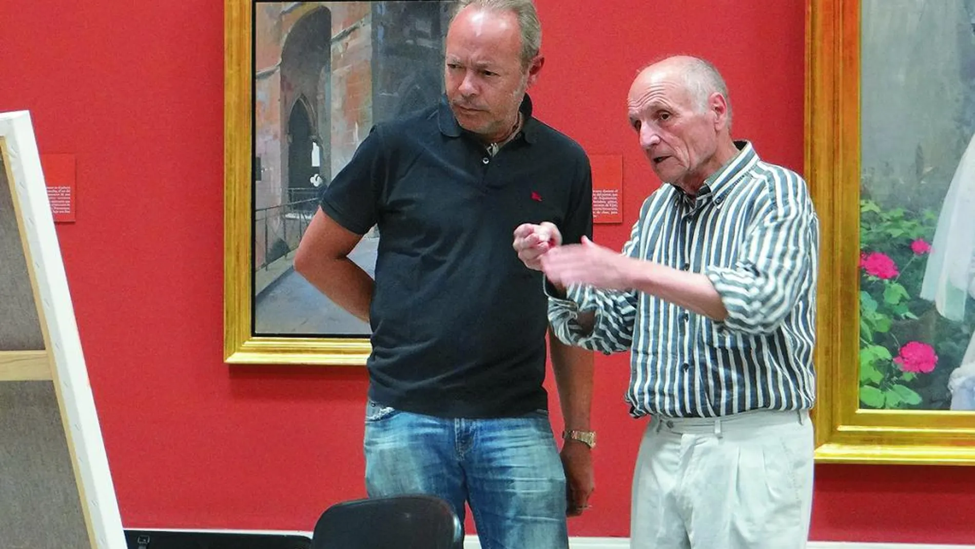 El artista Enrique Reche junto a Antonio López
