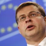 El vicepresidente de la Comisión Europea para el Euro, Valdis Dombrovskis.