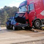 Estado en el que quedó el vehículo siniestrado en el accidente ocurrido en Soria