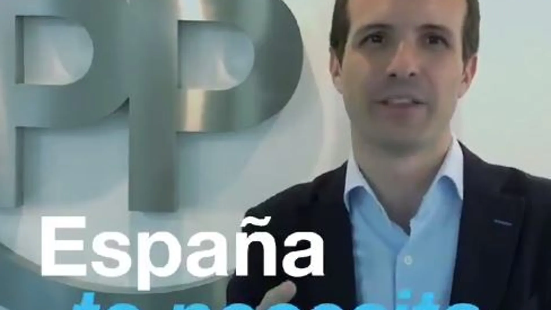 Imagen del vídeo publicado hoy por Pablo Casado