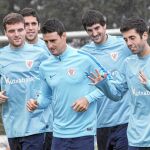 El Athletic, en el entrenamiento de ayer