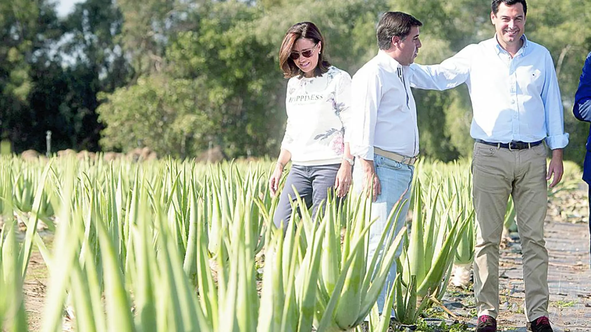 Juanma Moreno visitó ayer la empresa cordobesa Productos Naturales y Ecológicos (Pronatue)