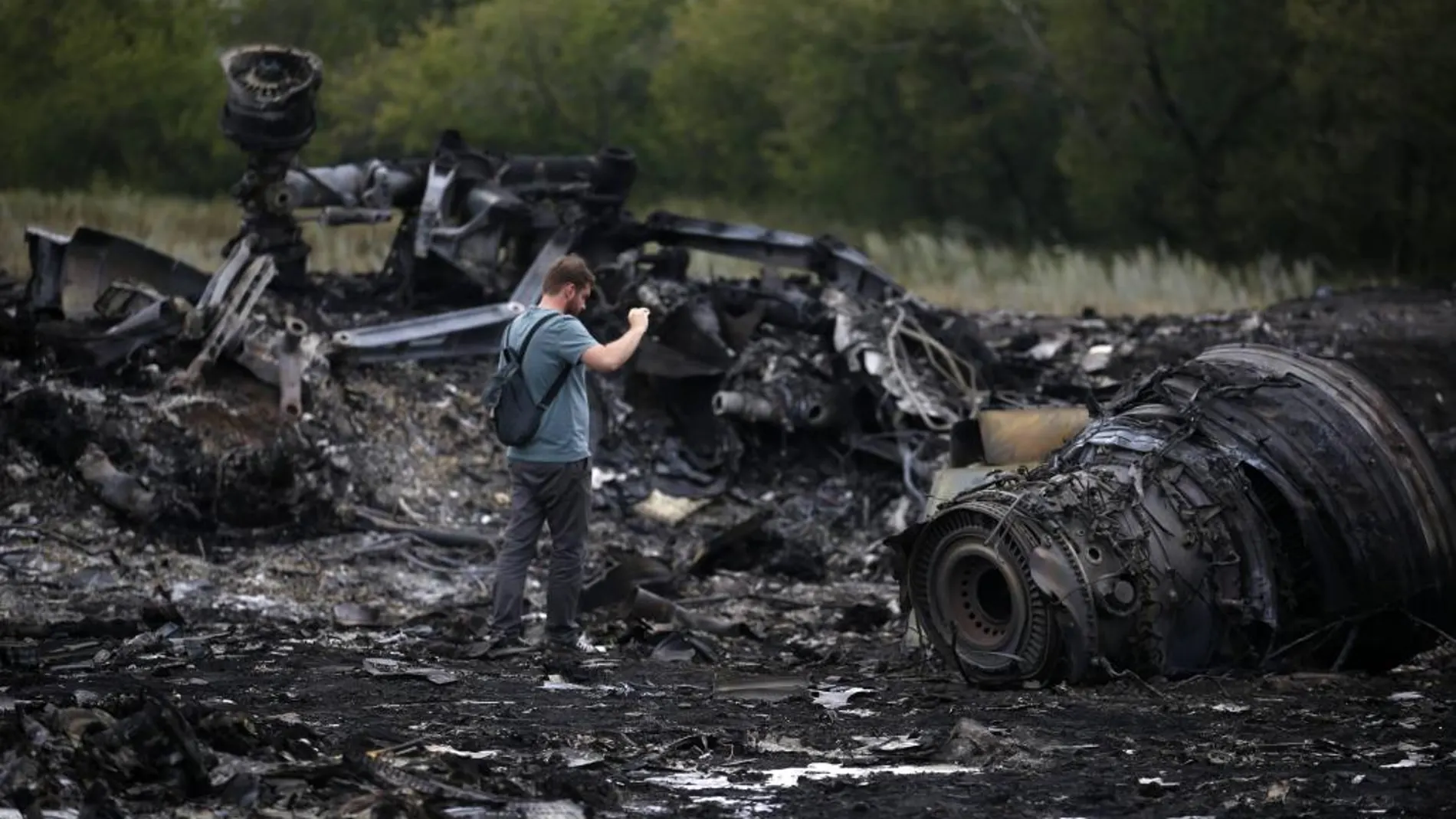 Restos del vuelo MH17 en el que fallecieron 298 personas