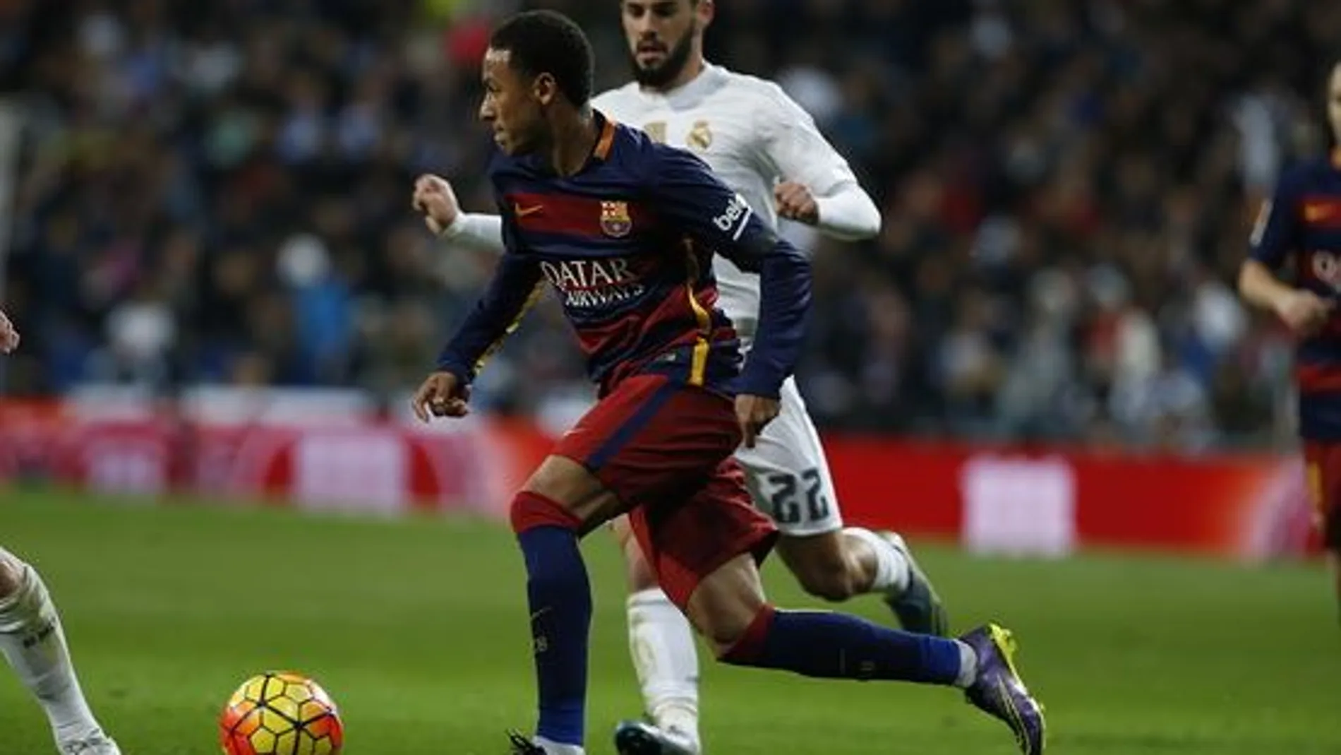 Neymar en el partido del Bernabéu