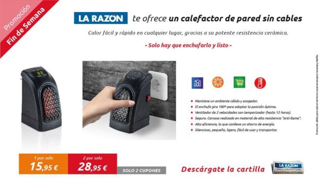 Calefactor de pared sin cables