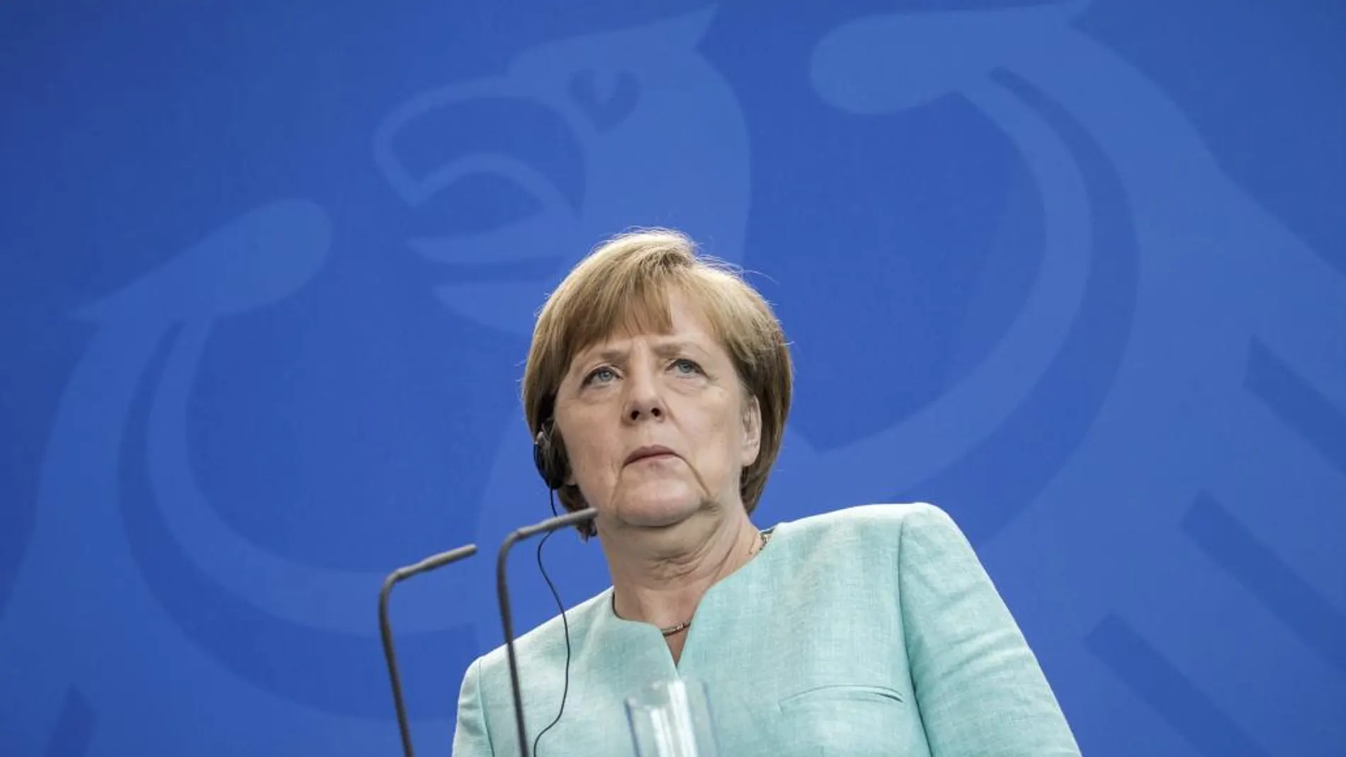 La canciller alemana, Angela Merkel, comparece en rueda de prensa en la Cancillería alemana en Berlín