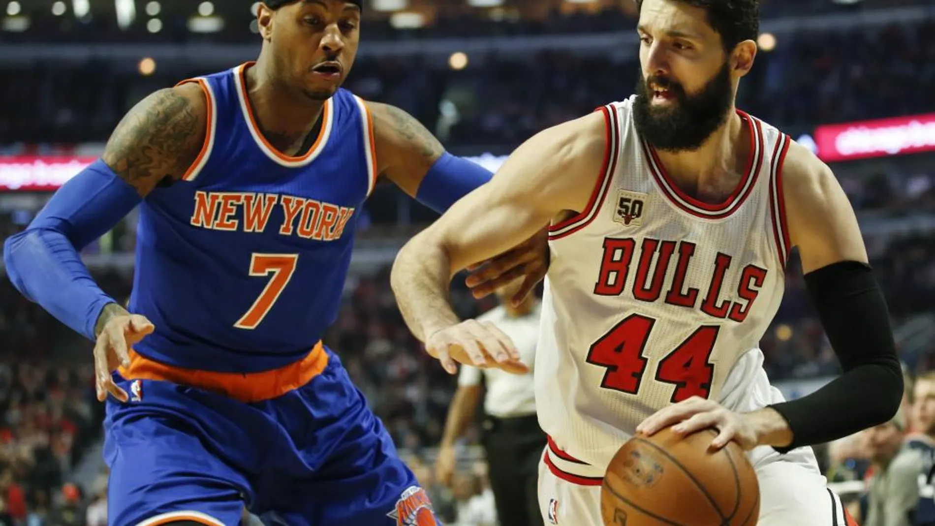 Nikola Mirotic (44) durante el ecuentro ante los Knicks de Nueva York.