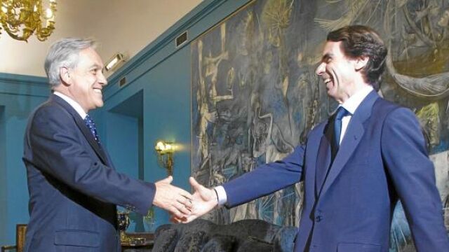 José María Aznar durante el encuentro que mantuvo el pasado 16 de diciembre con el presidente de Chile, Sebastián Piñera