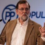 Mariano Rajoy durante su intervención en la inauguración de la Convención Sectorial sobre Turismo que el Partido Popular celebra en Palma de Mallorca