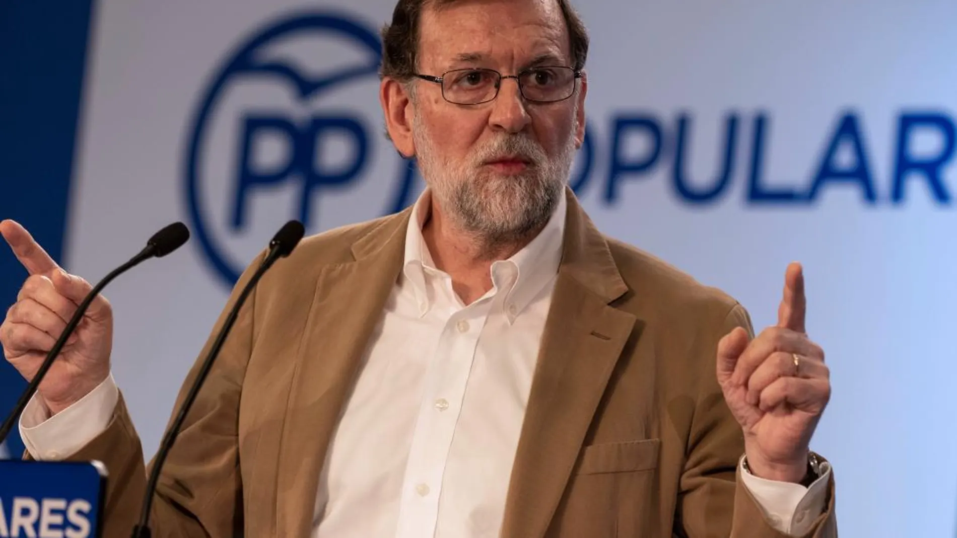 Mariano Rajoy durante su intervención en la inauguración de la Convención Sectorial sobre Turismo que el Partido Popular celebra en Palma de Mallorca