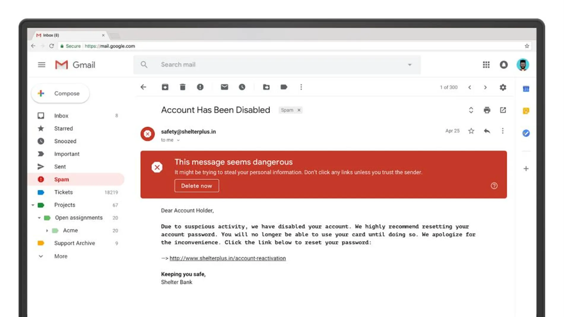 Una de las novedades del nuevo gmail