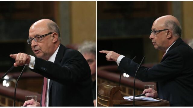 El ministro de Hacienda Cristóbal Montoro, durante su intervención en el pleno del Congreso de los Diputados