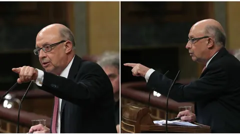 El ministro de Hacienda Cristóbal Montoro, durante su intervención en el pleno del Congreso de los Diputados