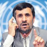 Mahmud Ahmadineyad, durante su discurso de ayer en Ginebra