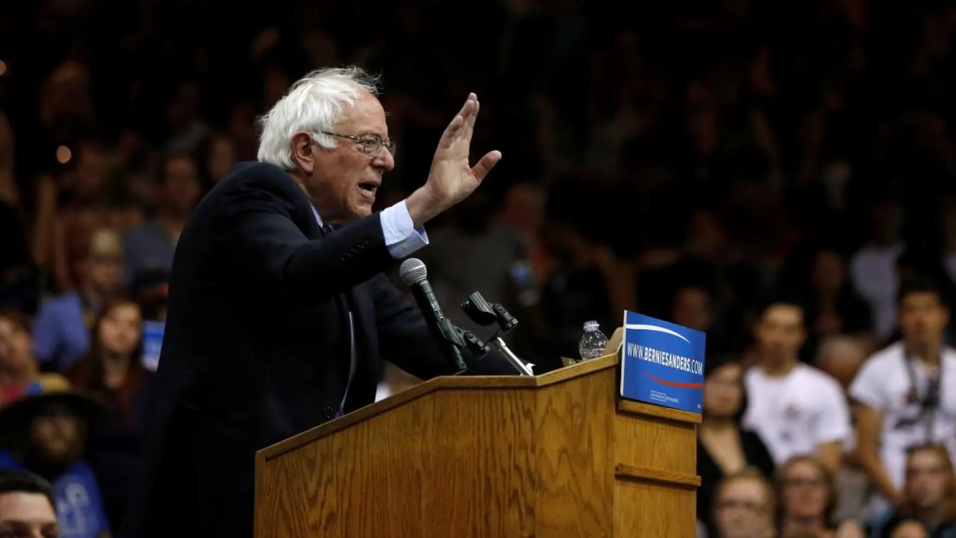 El candidato demócrata, Bernie Sanders, en un acto de campaña en Salem, Oregon