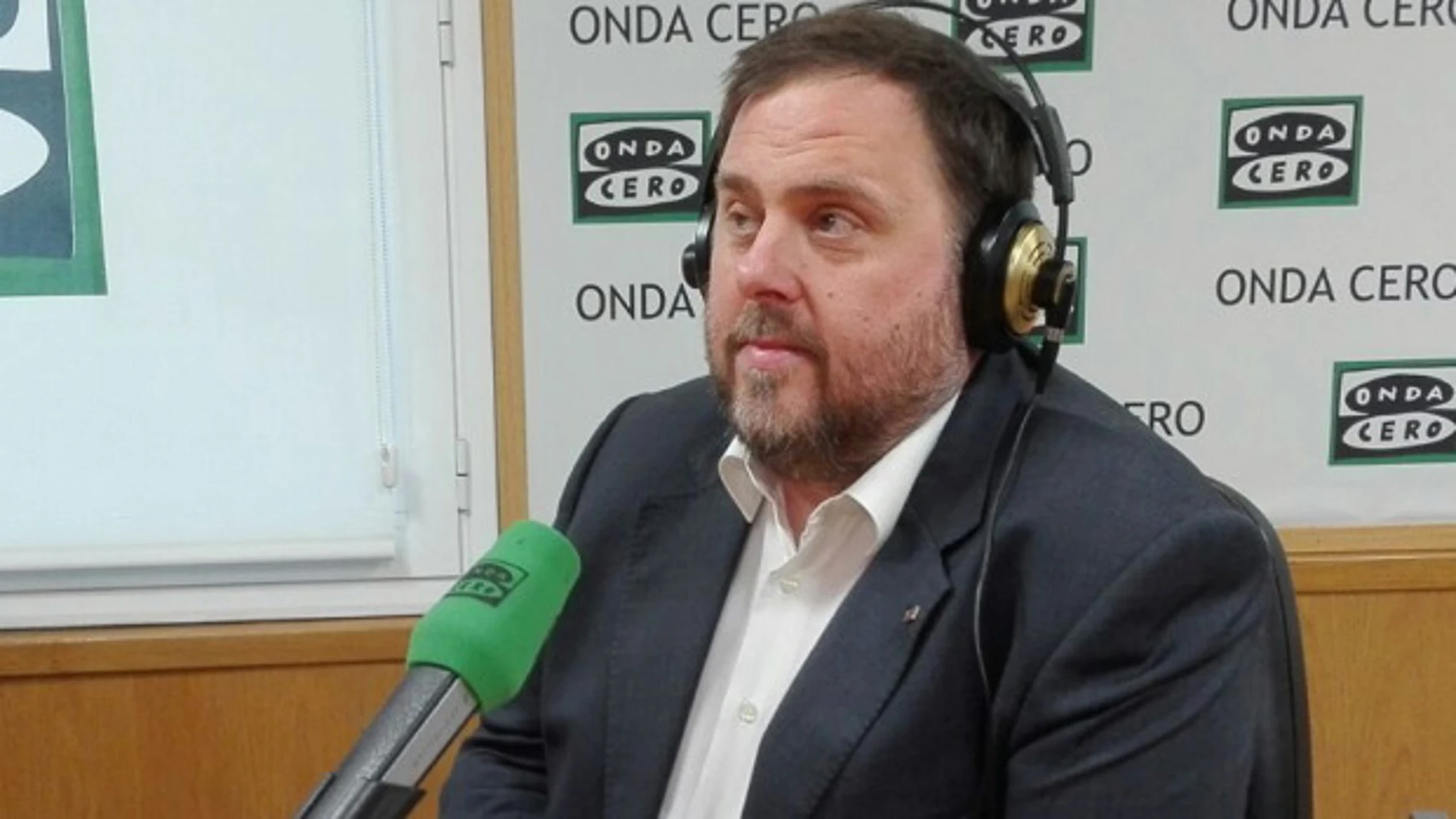 El vicepresidente y consejero de Economía de la Generalitat, Oriol Junqueras (ERC), en un momento de la entrevista