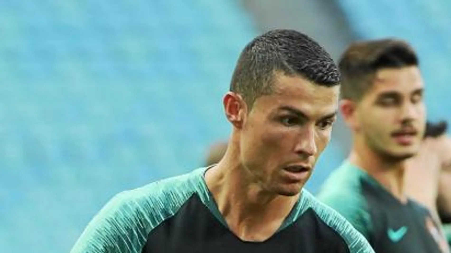 Cristiano Ronaldo, en el último entrenamiento antes del debut