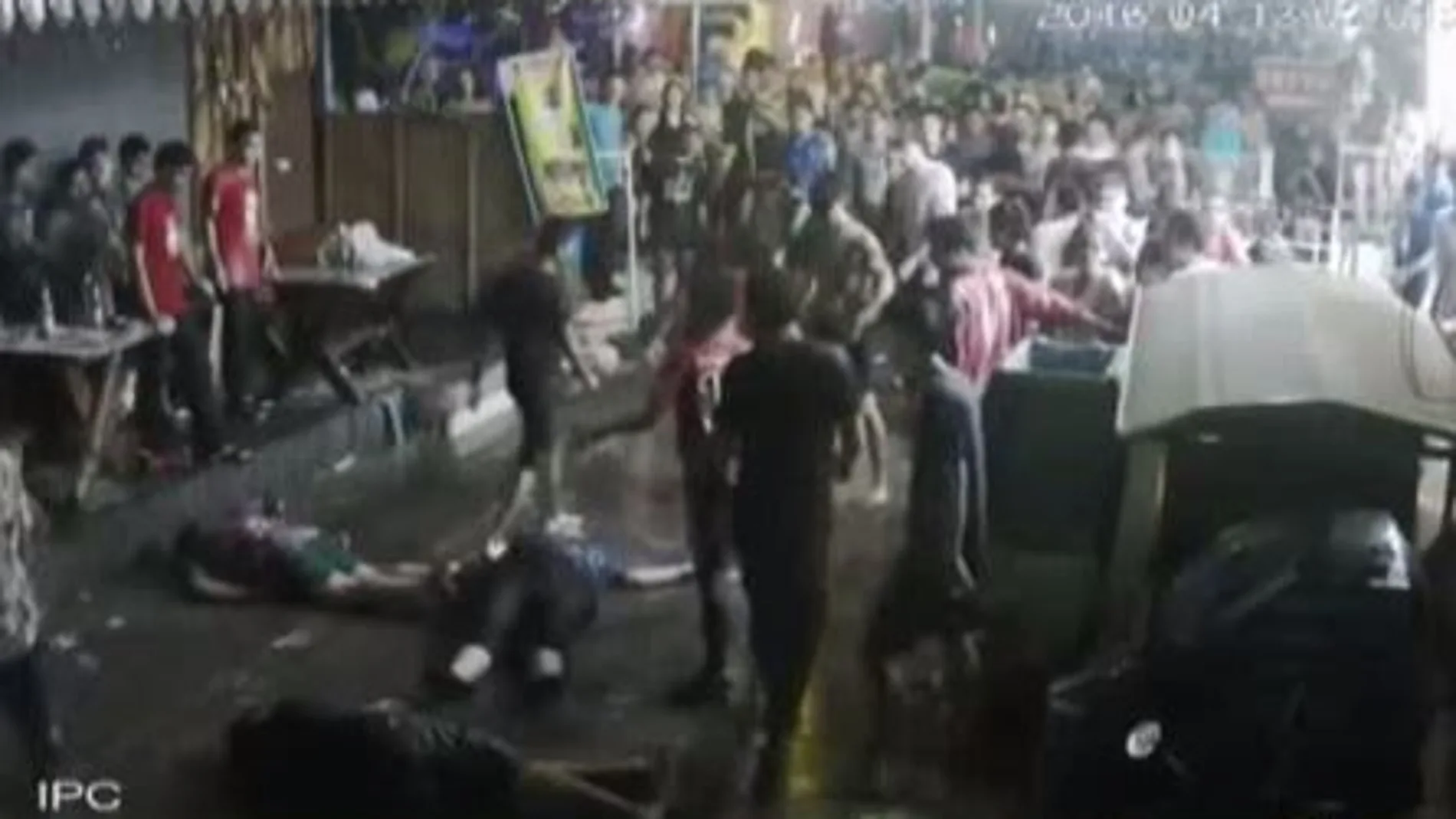 Imagen del video de seguridad que recoge la agresión