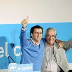 Arenas y Núñez Feijoo, ayer en La Línea de la Concepción