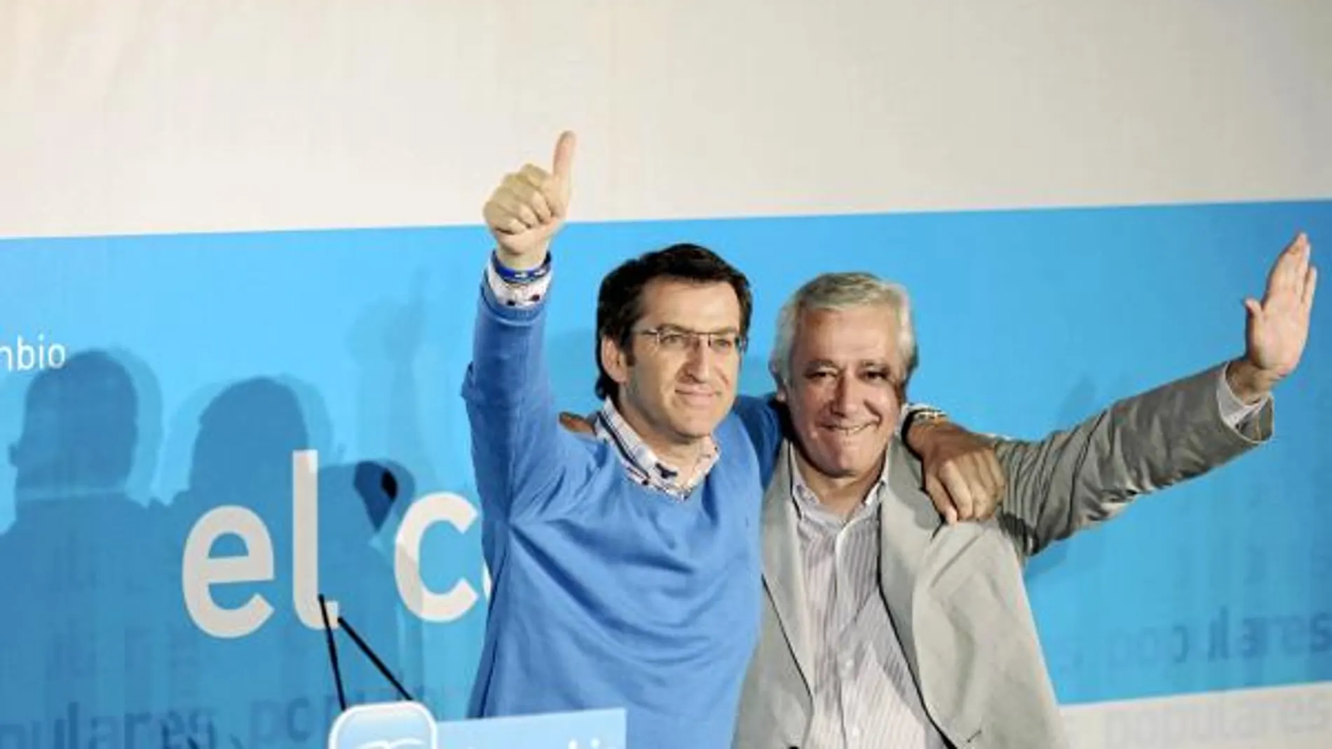 Arenas y Núñez Feijoo, ayer en La Línea de la Concepción