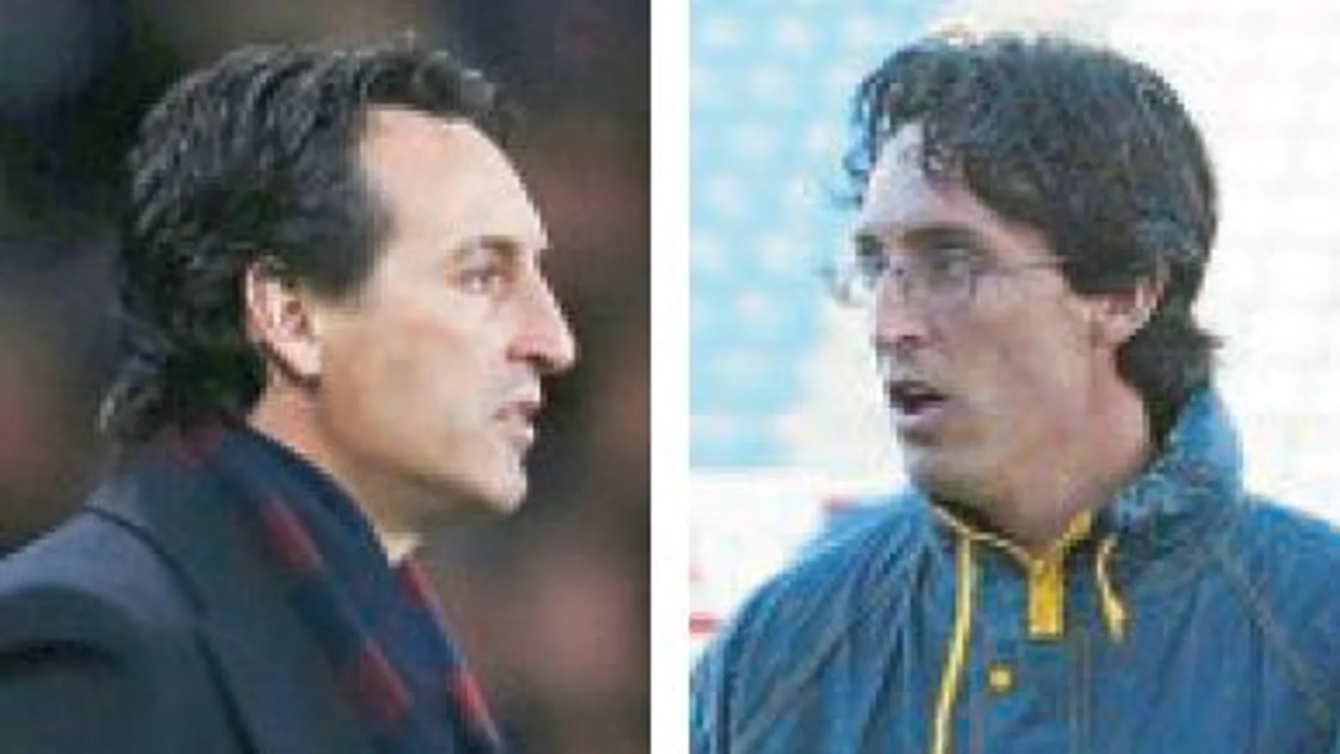 13 años han pasado entre estas dos fotos. A la izquierda, el Emery técnico del PSG. A la derecha, sus inicios en el Lorca, donde pasó de jugador a entrenador de un día para el otro